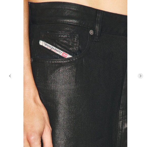 Diesel Jorts in Black Coated Denim as seen on Blackpink LISA - Picture 11 of 13